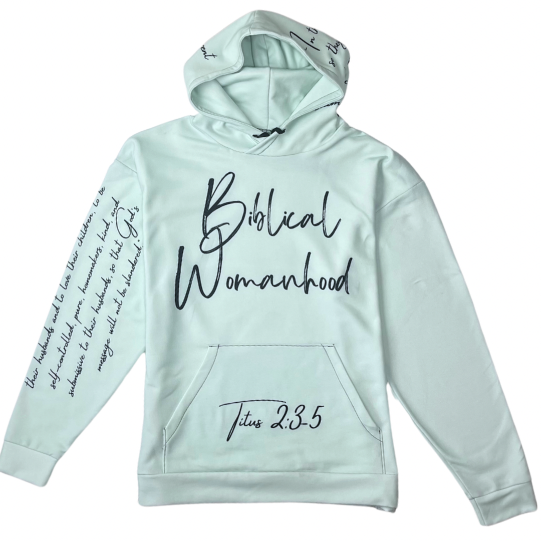 Titus 2:3-5 Mint and Black Hoodie