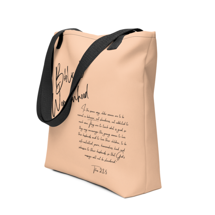 Biblical Womanhood 2.0 Peach and Black Tote