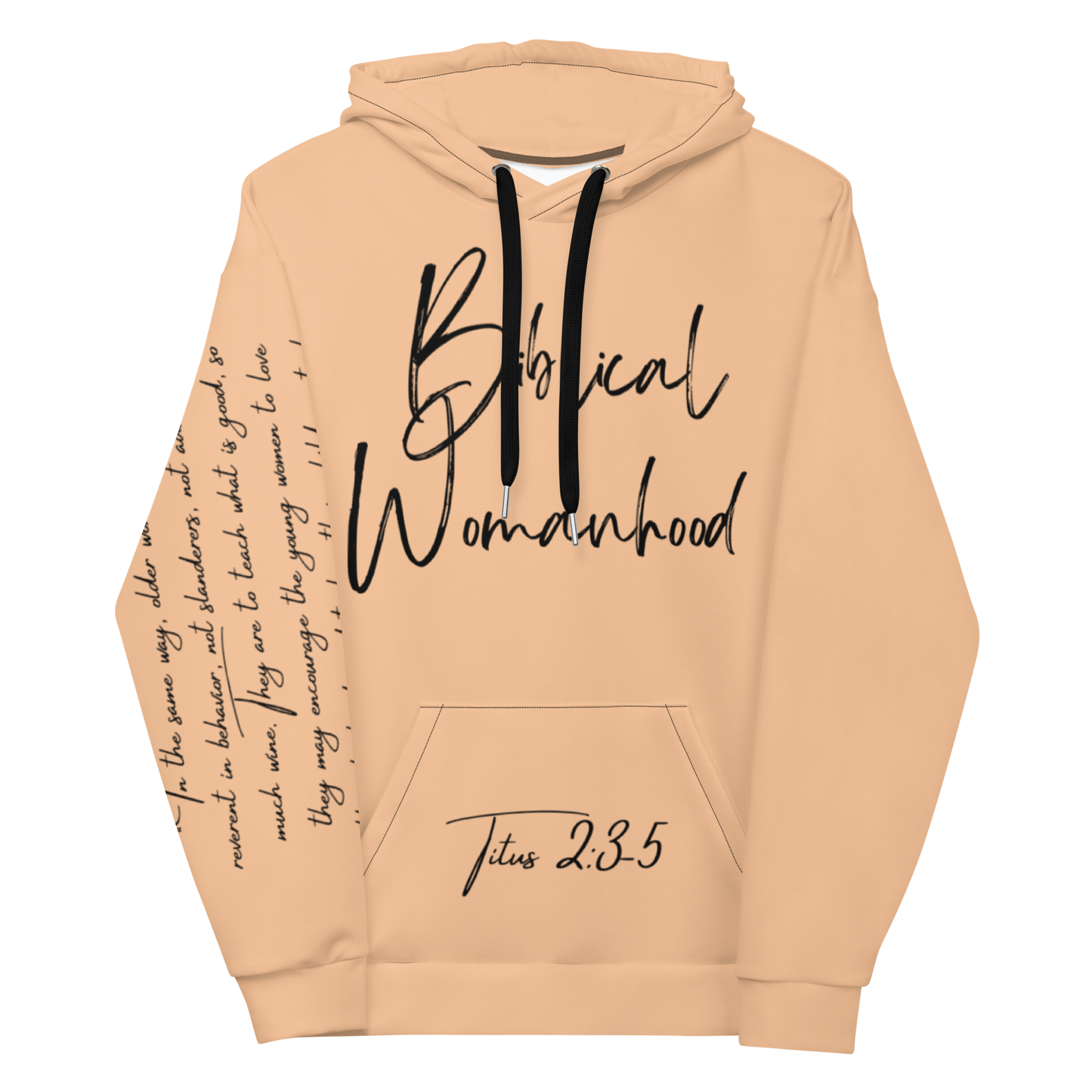 Biblical Womanhood 2.0 Peach and Black Hoodie