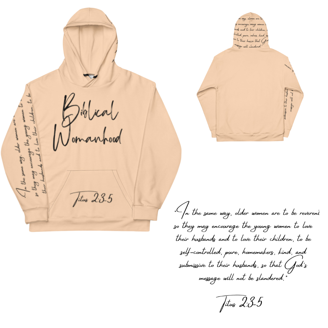 Biblical Womanhood 2.0 Peach and Black Hoodie