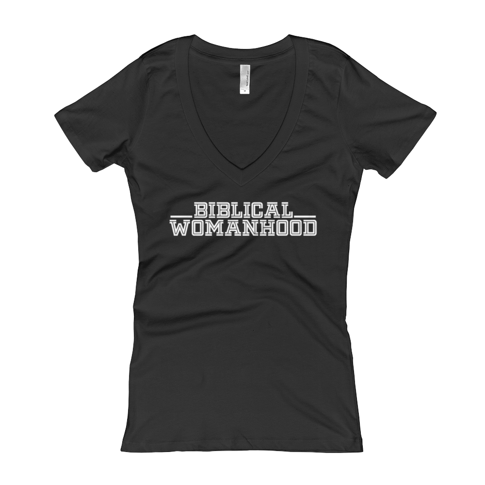 Biblical Womanhood T-shirt V-Neck Black