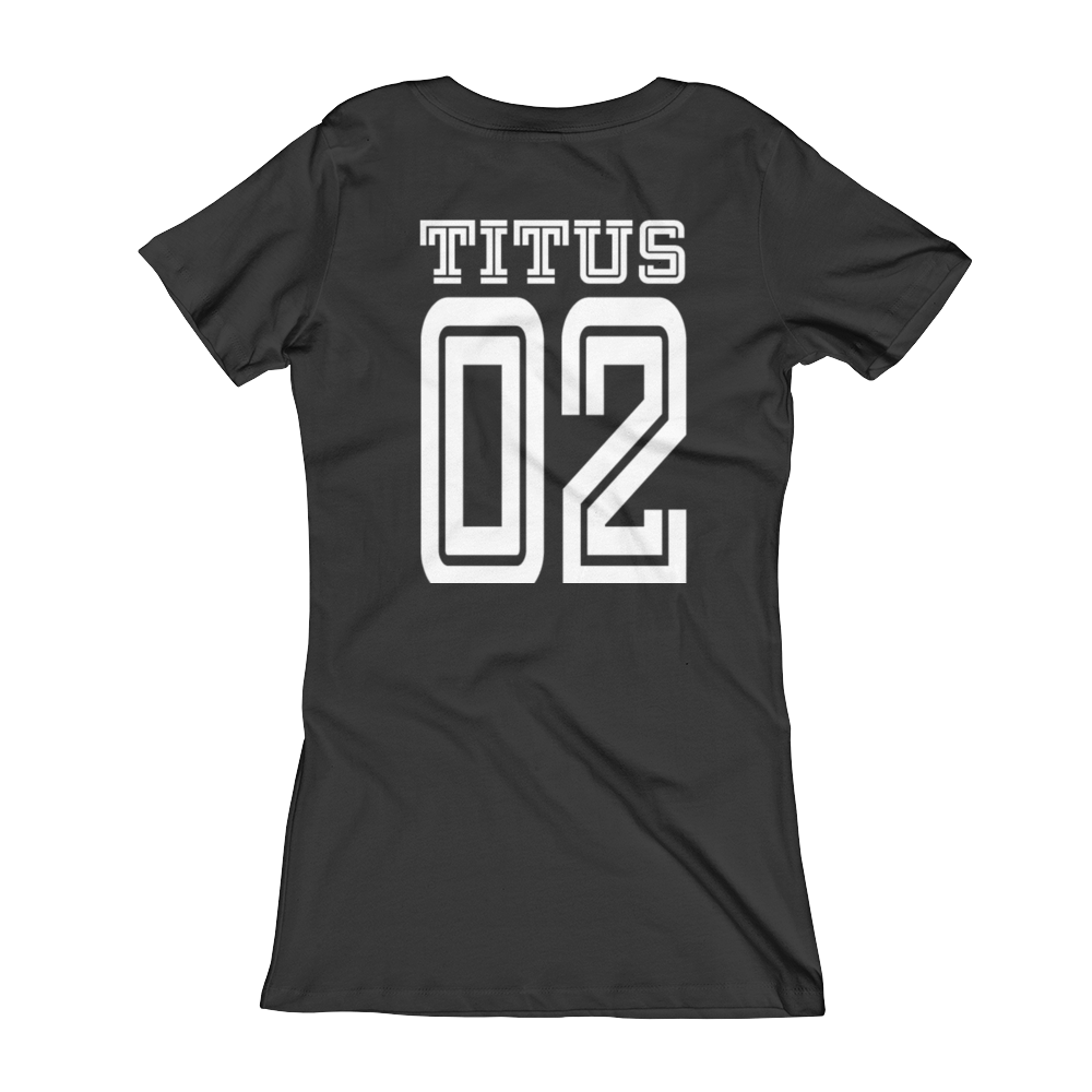 Biblical Womanhood V-Neck Black and White