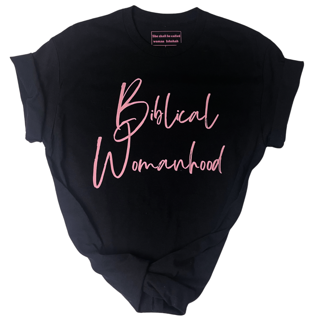 Biblical Womanhood 2.0 Comfortable T-Shirt-Black and Pink