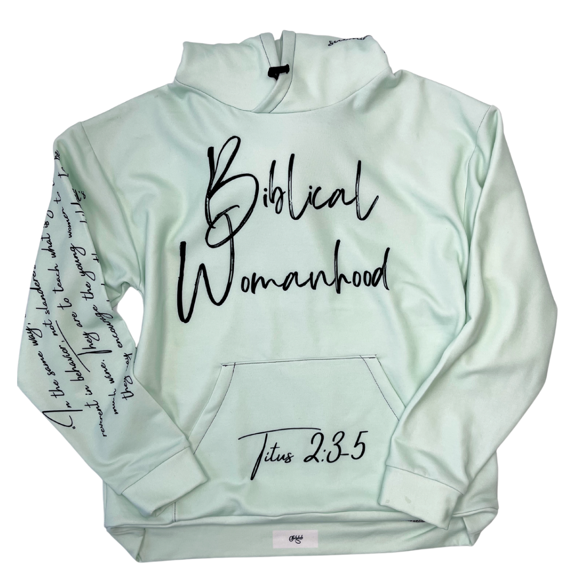 Biblical Womanhood 2.0 Mint and Black Hoodie