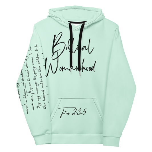 Titus 2:3-5 Mint and Black Hoodie