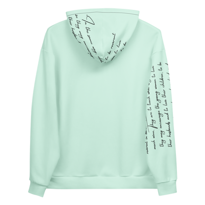 Titus 2:3-5 Mint and Black Hoodie