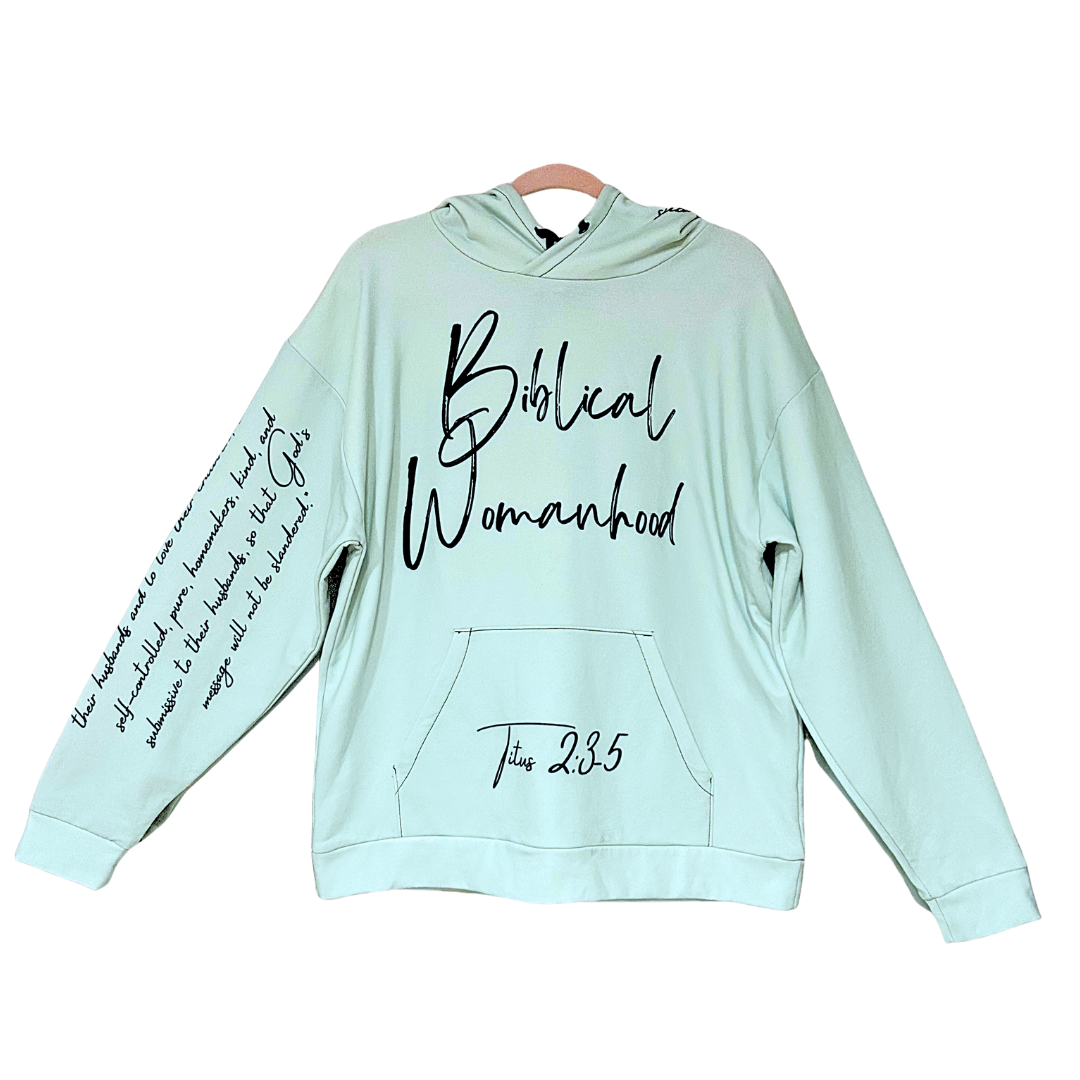 Titus 2:3-5 Mint and Black Hoodie