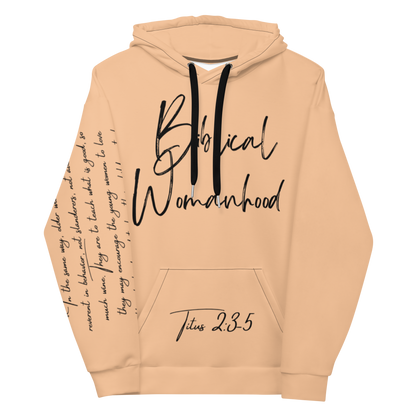 Biblical Womanhood 2.0 Peach and Black Hoodie