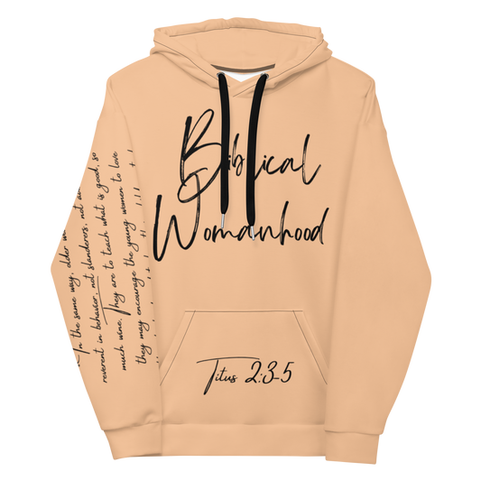 Biblical Womanhood 2.0 Peach and Black Hoodie