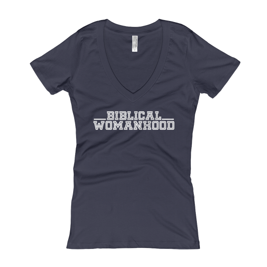 Biblical womanhood T-shirt V-Neck Navy Blue
