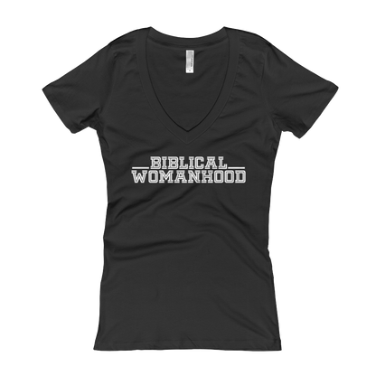 Biblical Womanhood T-shirt V-Neck Black
