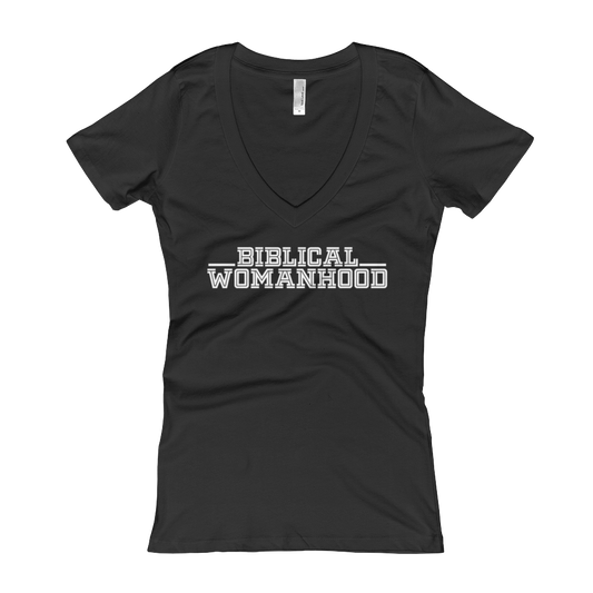 Biblical Womanhood T-shirt V-Neck Black